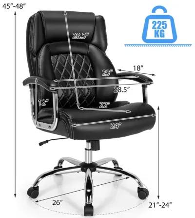 Height Adjustable Big and Tall Office Chair Computer Desk Chair with Metal Base