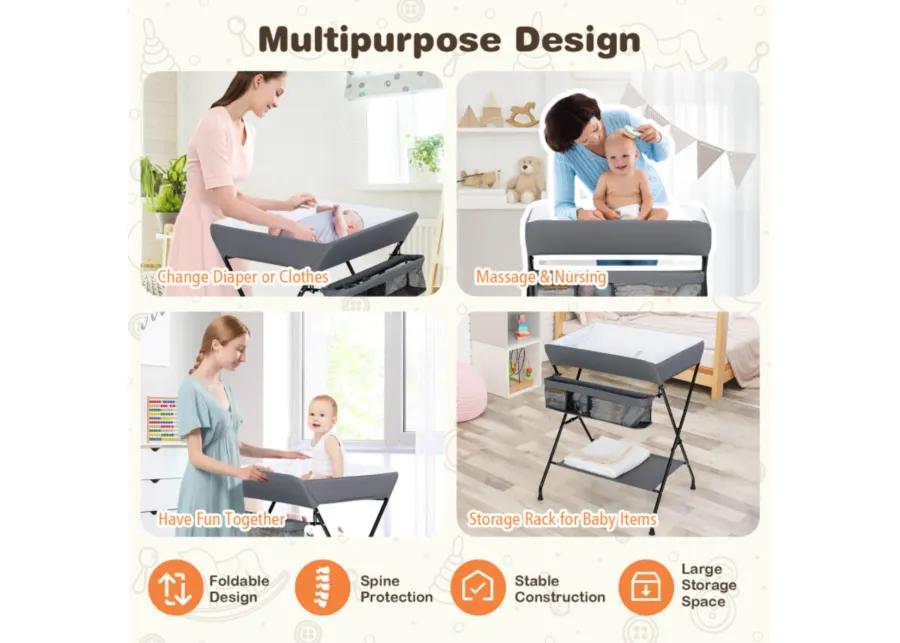 Baby Storage Folding Diaper Changing Table