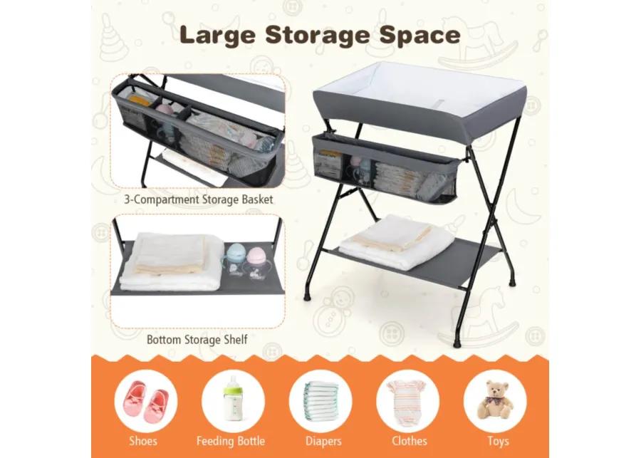 Baby Storage Folding Diaper Changing Table