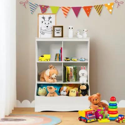 Hivvago 3-Tier Children's Multi-Functional Bookcase Toy Storage Bin Floor Cabinet