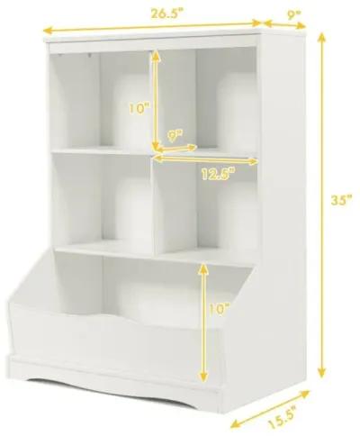 Hivvago 3-Tier Children's Multi-Functional Bookcase Toy Storage Bin Floor Cabinet