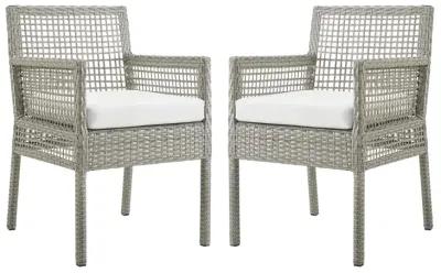 Aura Dining Armchair Outdoor Patio Wicker Rattan Set of 2