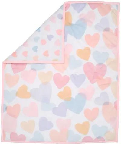 Bedtime Originals Rainbow Hearts Pink/Purple 3-Piece Baby Crib Bedding Set