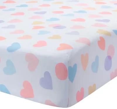 Bedtime Originals Rainbow Hearts Pink/Purple 3-Piece Baby Crib Bedding Set