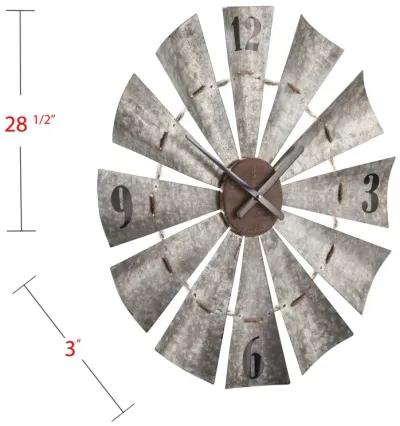 Brevan Oversized Decorative Windmill Wall Clock