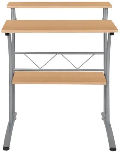 Flash Furniture Clifton Maple Computer Desk with Top and Lower Storage Shelves 28 Inch