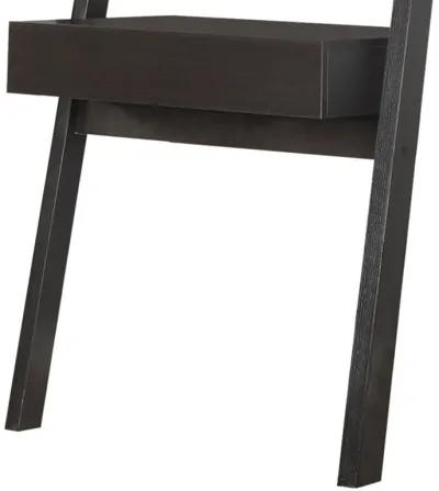 Freakish Ladder Desk With One Drawer, Cappuccino-Benzara