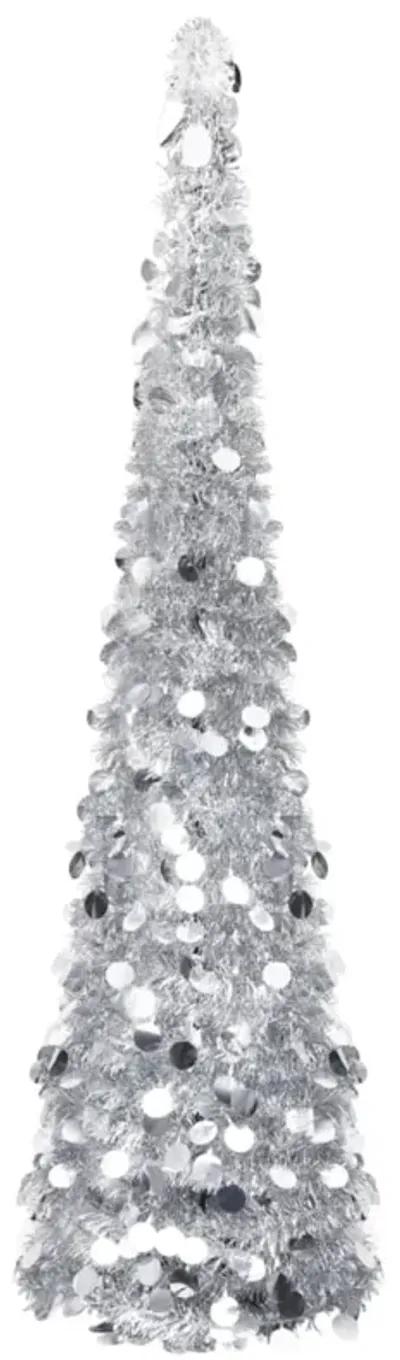 vidaXL Pop-up Artificial Christmas Tree Silver 47.2" PET