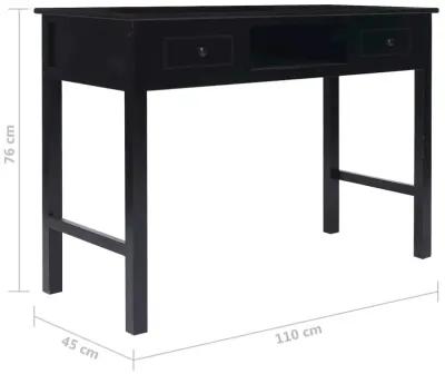 vidaXL Writing Desk Black 43.3"x17.7"x29.9" Wood, 284158