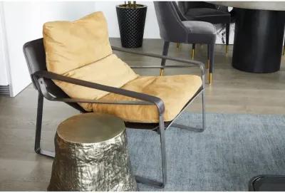 Contemporary Industrial Tan Leather Club Chair, Belen Kox