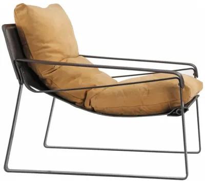 Contemporary Industrial Tan Leather Club Chair, Belen Kox