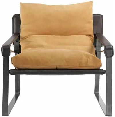 Contemporary Industrial Tan Leather Club Chair, Belen Kox