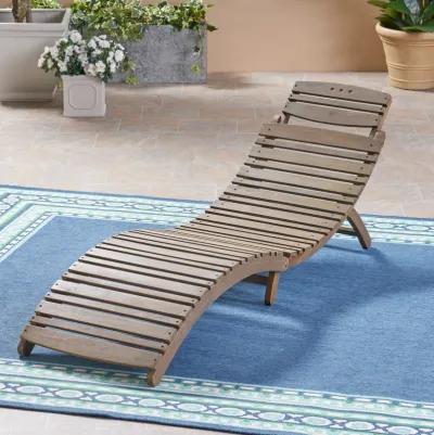 Merax Outdoor Patio Wooden Foldable Lounge Chair