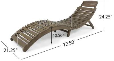 Merax Outdoor Patio Wooden Foldable Lounge Chair