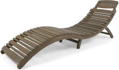 Merax Outdoor Patio Wooden Foldable Lounge Chair