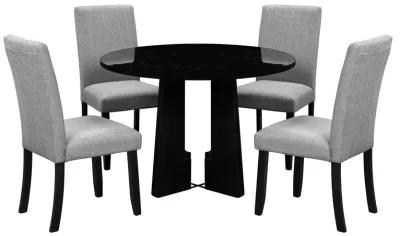 Merax 5-Piece Round Dining Table Chairs Set