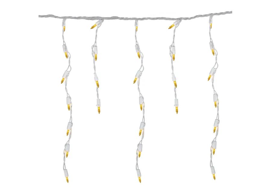 100 Count Opaque Gold Mini Icicle Christmas Lights - 3.5 ft White Wire