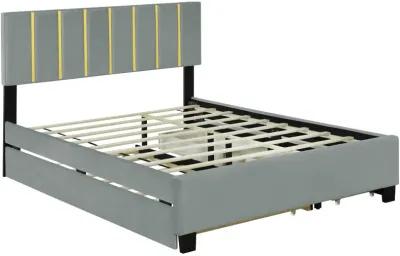 Merax Upholstered Platform Bed with 2 Drawers