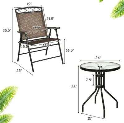 Patio Dining Set with Patio Folding Chairs and Table