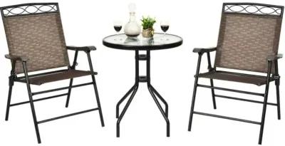 Patio Dining Set with Patio Folding Chairs and Table