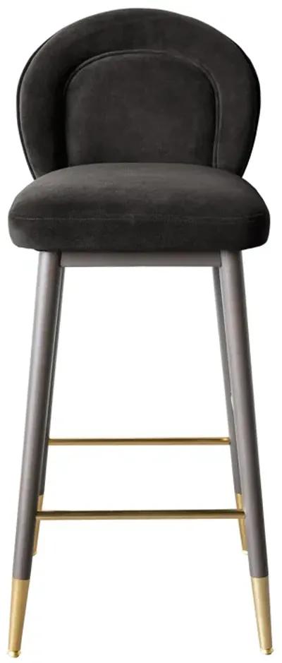 Hailey Charcoal Grey Velvet Counter Stool