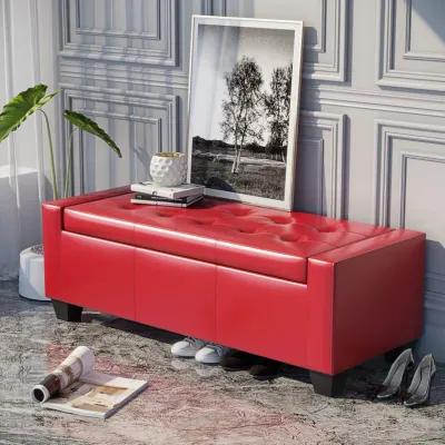 Home Modern Ottoman Storage Bench Seat Footrest Sofa Shoe Faux Leather