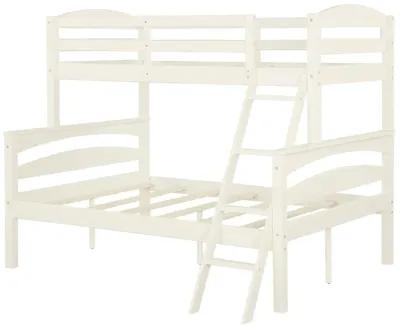 DHP Brady Twin over Full Wood Bunk Bed Frame for Kids, White