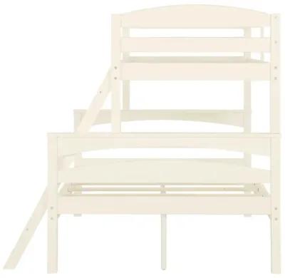 DHP Brady Twin over Full Wood Bunk Bed Frame for Kids, White