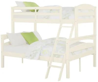 DHP Brady Twin over Full Wood Bunk Bed Frame for Kids, White