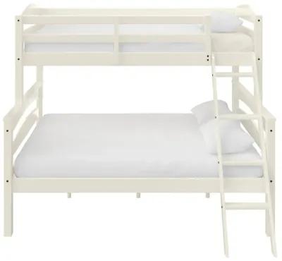 DHP Brady Twin over Full Wood Bunk Bed Frame for Kids, White