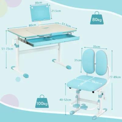 Hivvago Height-Adjustable Kid's Study Desk and Chair Set