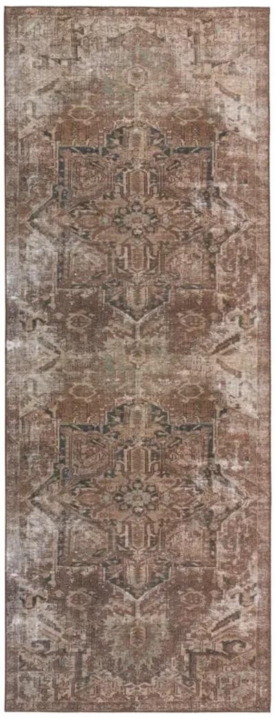 Harman Hold K Lester Minita Brown 3'1" x 10' Runner Rug