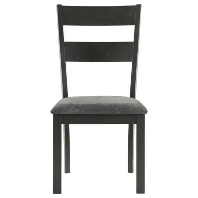 Jakob Upholstered Side Chairs with Ladder Back (Set of 2) Grey and Black