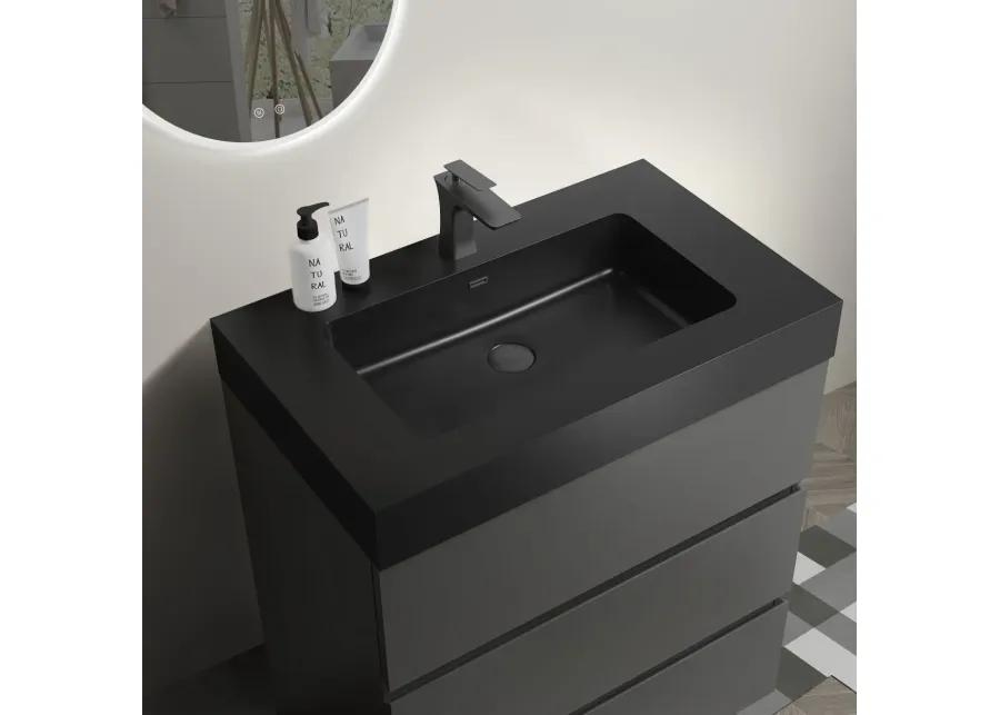 Alice 30" Gray Bathroom Vanity with Sink and Storage