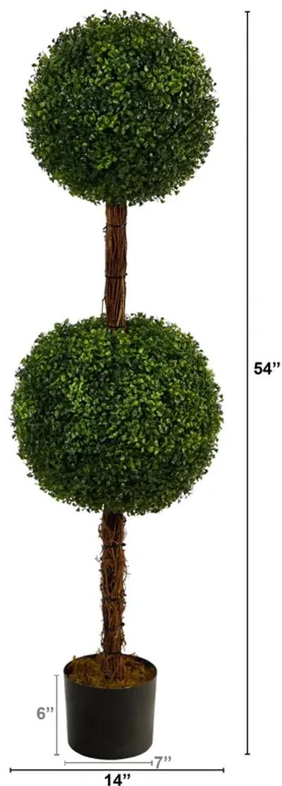 HomPlanti 4.5 Feet Boxwood Double Ball Topiary Artificial Tree (Indoor/Outdoor)