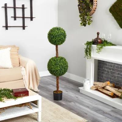 HomPlanti 4.5 Feet Boxwood Double Ball Topiary Artificial Tree (Indoor/Outdoor)