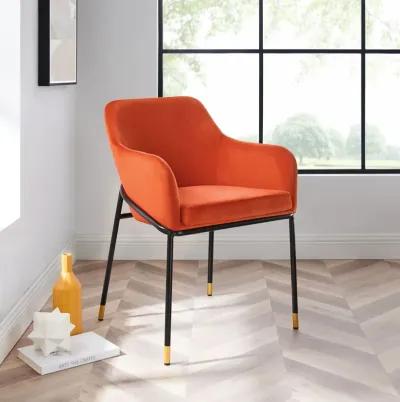 Jovi Performance Velvet Dining Armchair-Benzara