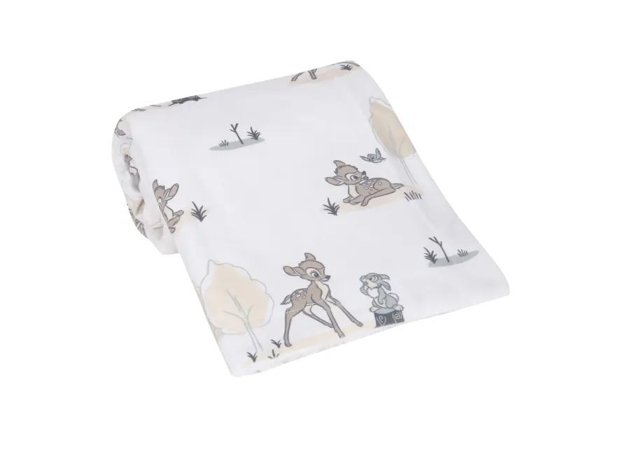 Lambs & Ivy Disney Baby Bambi & Thumper White Minky/Fleece Deer Baby Blanket