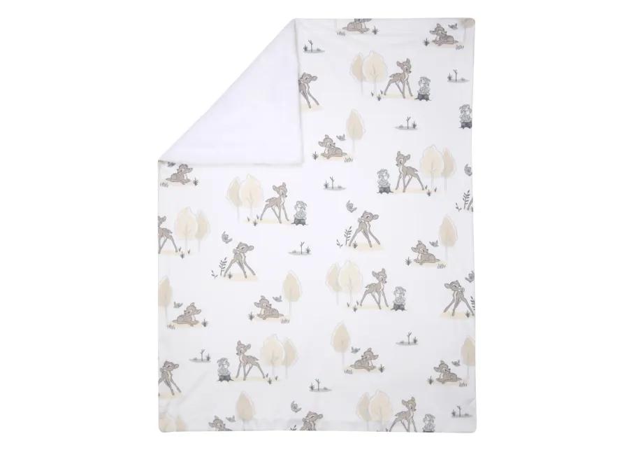 Lambs & Ivy Disney Baby Bambi & Thumper White Minky/Fleece Deer Baby Blanket