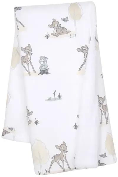 Lambs & Ivy Disney Baby Bambi & Thumper White Minky/Fleece Deer Baby Blanket