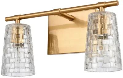 Lightweave 15'' Brass Wide 2-Light Vanity Light