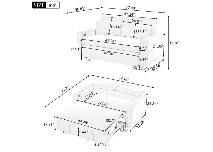 Merax Pull-out Sofa Bed Convertible Couch