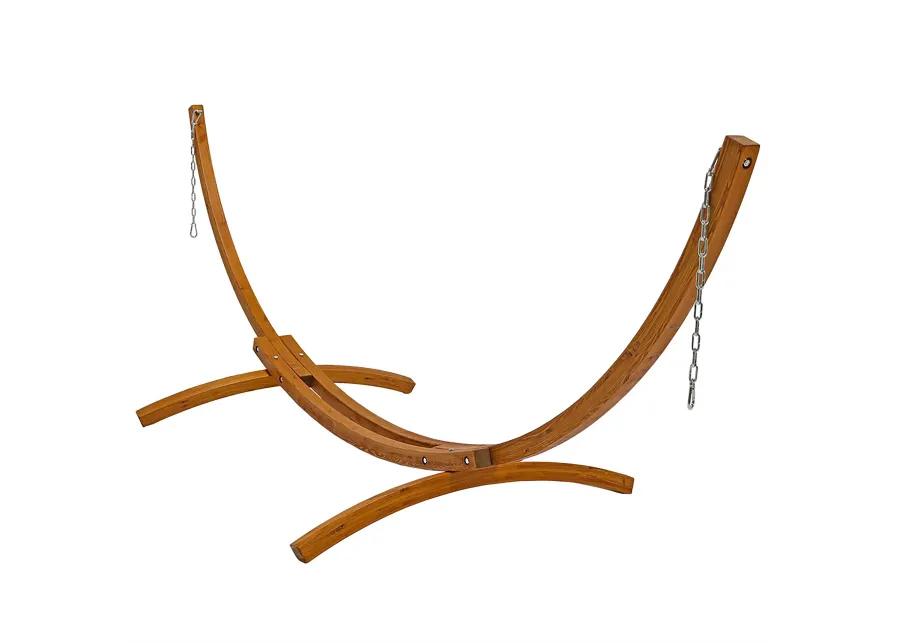 Sunnydaze Curved Wooden Arc Hammock Stand with Hooks and Chains