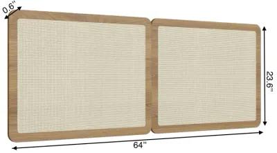 Boho 64" Rattan Wall Mount Headboard   2 Panel Full-Queen