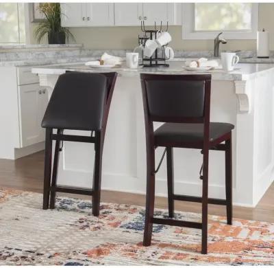 Linon Triena 24 In Pad Back Folding Counter Stool