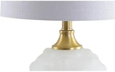 Ilsa 22" Dotted Glass/Metal LED Table Lamp, White/Brass Gold