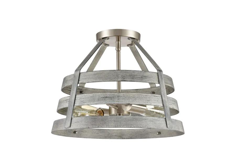 Brigantine 15'' Wide 2-Light Grey Semi Flush Mount