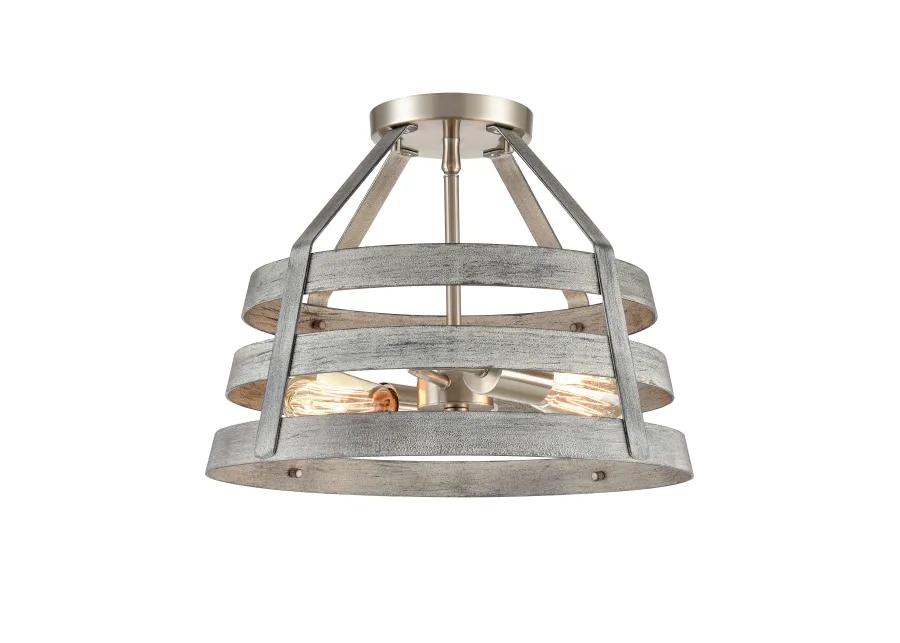 Brigantine 15'' Wide 2-Light Grey Semi Flush Mount