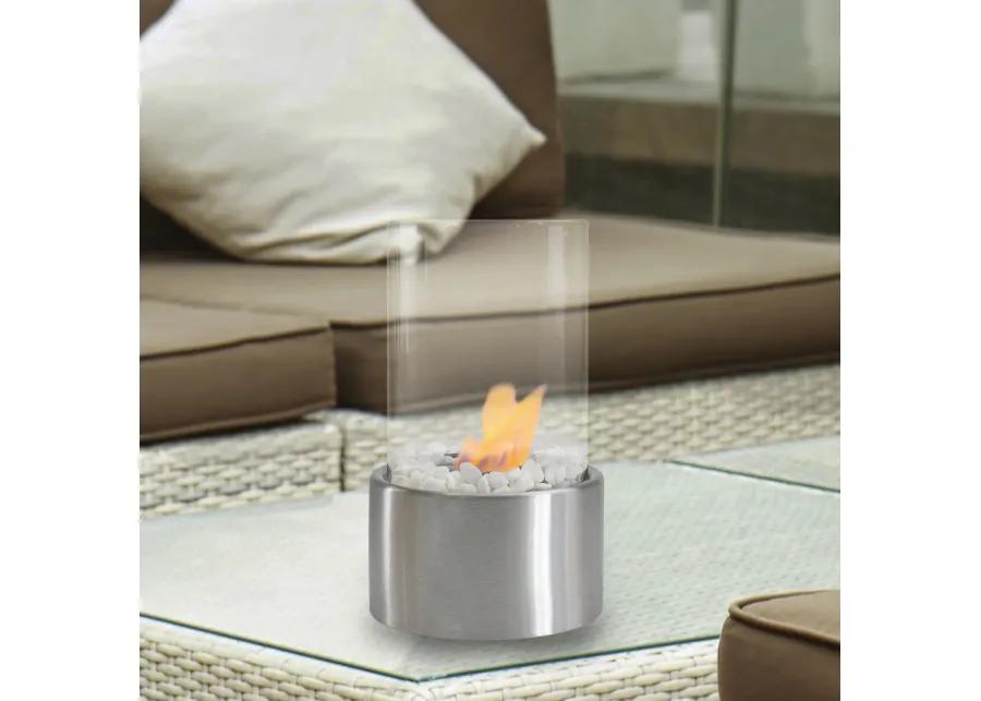 10.5" Bio Ethanol Round Portable Tabletop Fireplace with Base