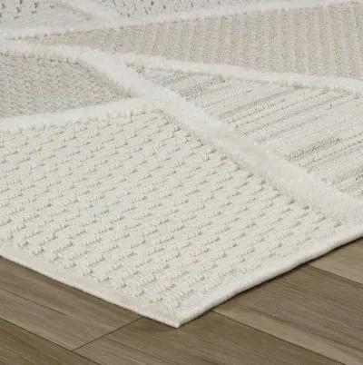 Geometric Modern Abstract Cream Beige Indoor Area Rug